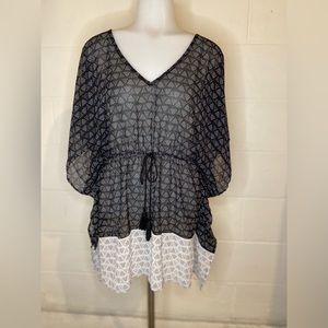 ⭐️Palisades Swim Club Beach Coverup Drawstring waist Geometric Print Size Small